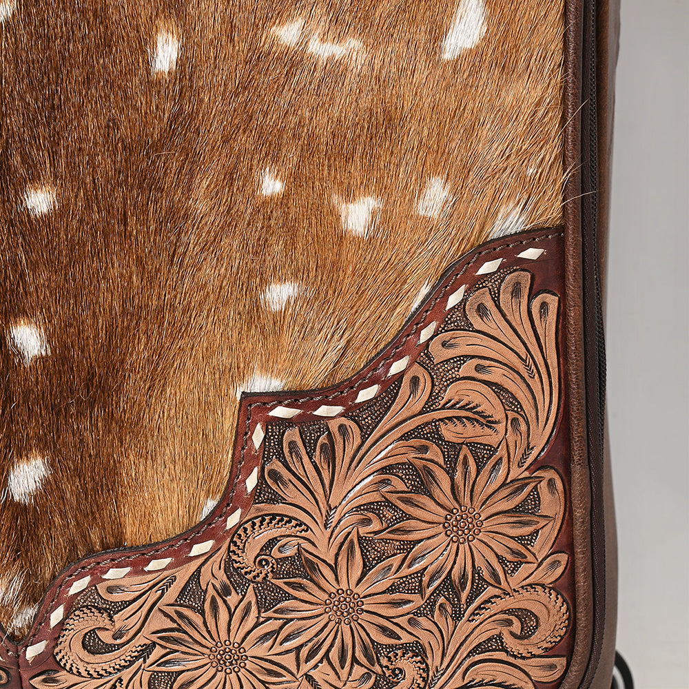 American Darling Travel Case Beautifully Hand Tooled Hair-On Genuine Leather women bag western Handbag Purse