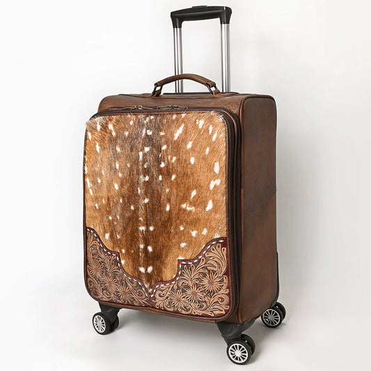 American Darling Travel Case Beautifully Hand Tooled Hair-On Genuine Leather women bag western Handbag Purse