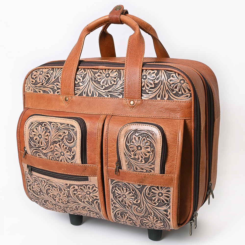 American Darling Travel Case Beautifully Hand Tooled Genuine Leather women bag western handbag purse