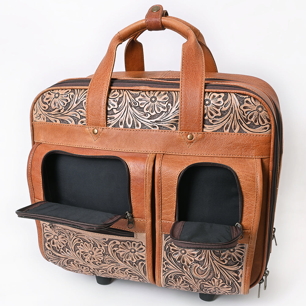 American Darling Travel Case Beautifully Hand Tooled Genuine Leather women bag western handbag purse