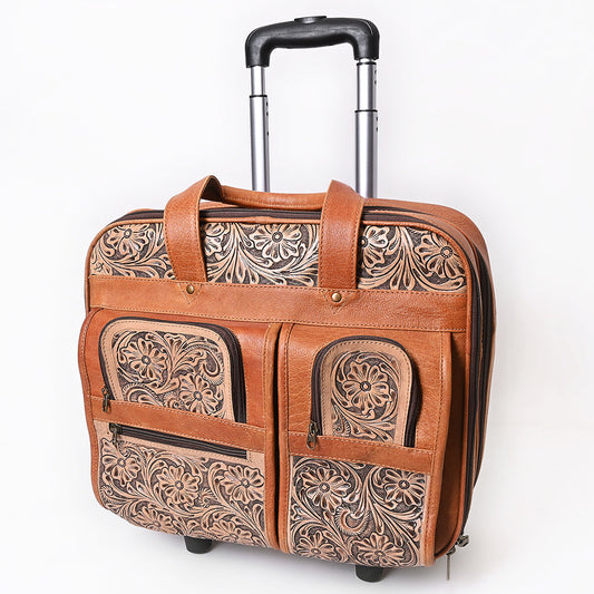 American Darling Travel Case Beautifully Hand Tooled Genuine Leather women bag western handbag purse
