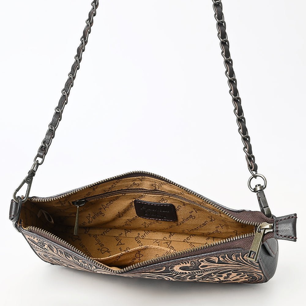 American Darling Small Crossbody Beautifully Hand Tooled Genuine Leather women bag western handbag purse