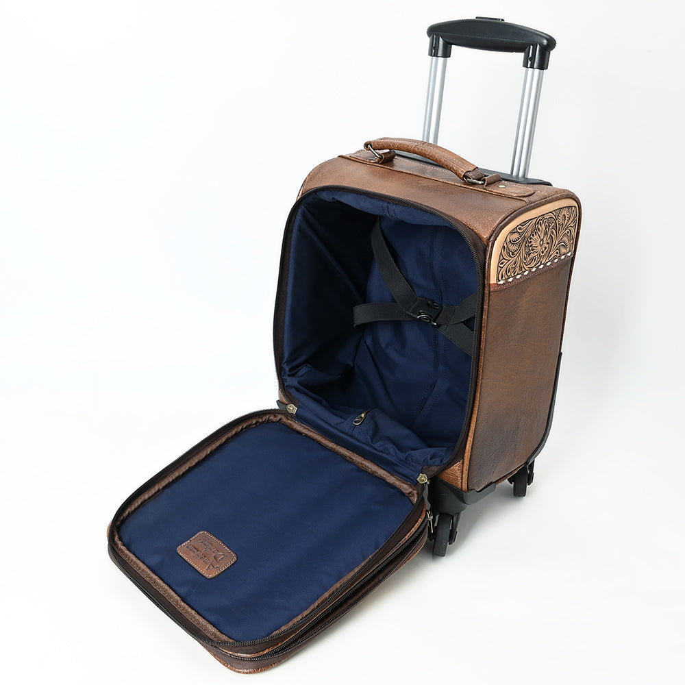 American Darling Travel Case Beautifully Hand Tooled  Saddle Blanket Genuine Leather women bag western handbag purse