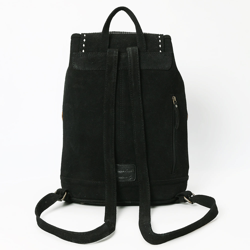 American Darling Backpack Genuine Western Suede Leather Women Bag Black