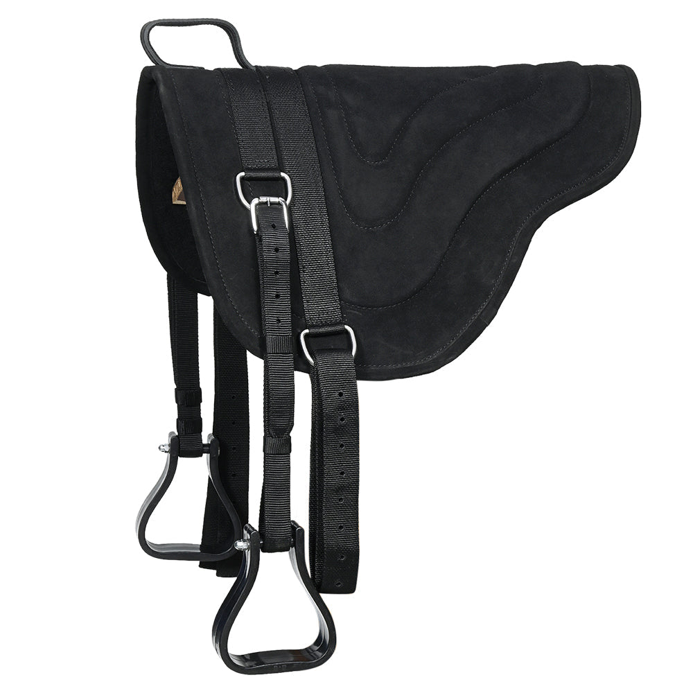 Hilason Horsemanship Leather Bareback Western Treeless Saddle Pad Black