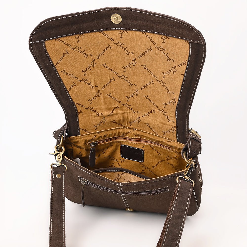 ADBGA670B Crossbody Genuine Western Suede Leather women bag