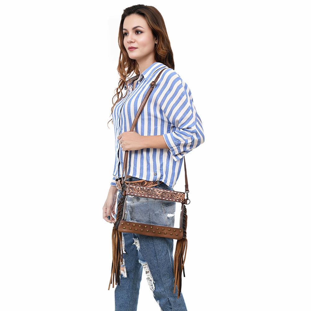 American Darling Clear Bag Hand Tooled Genuine Leather Women Bag Western Handbag Purse