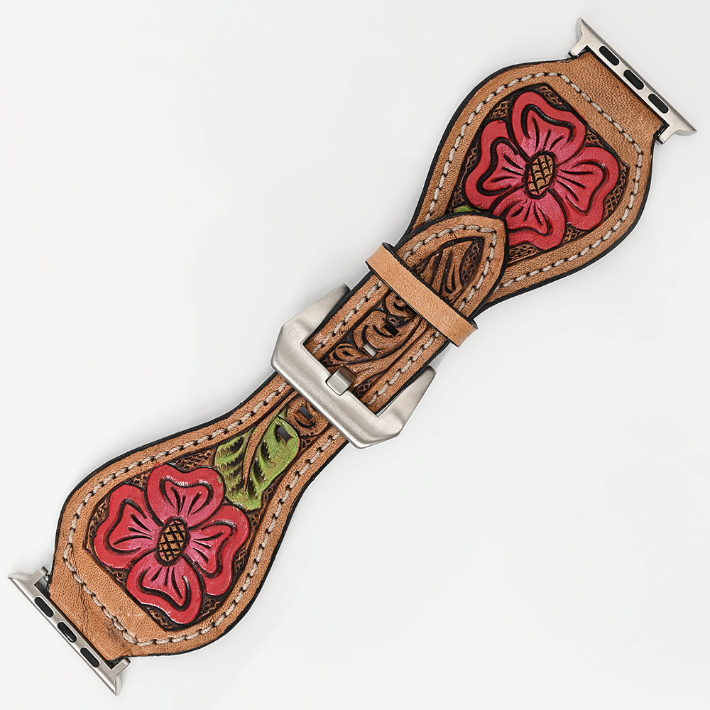 American Darling Beautifully Hand Tooled Genuine American Leather I watch Strap Men and Women Unisex