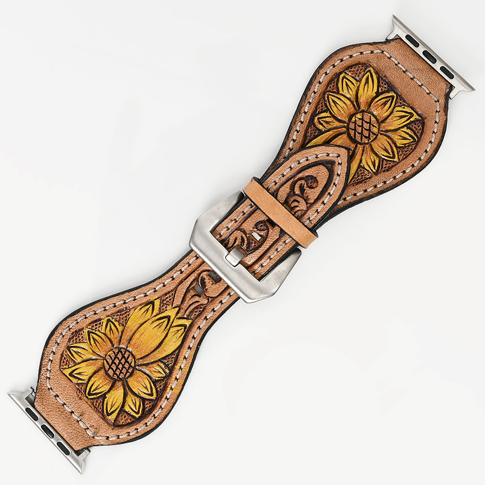 American Darling Beautifully Hand Tooled Genuine American Leather I watch Strap Men and Women Unisex