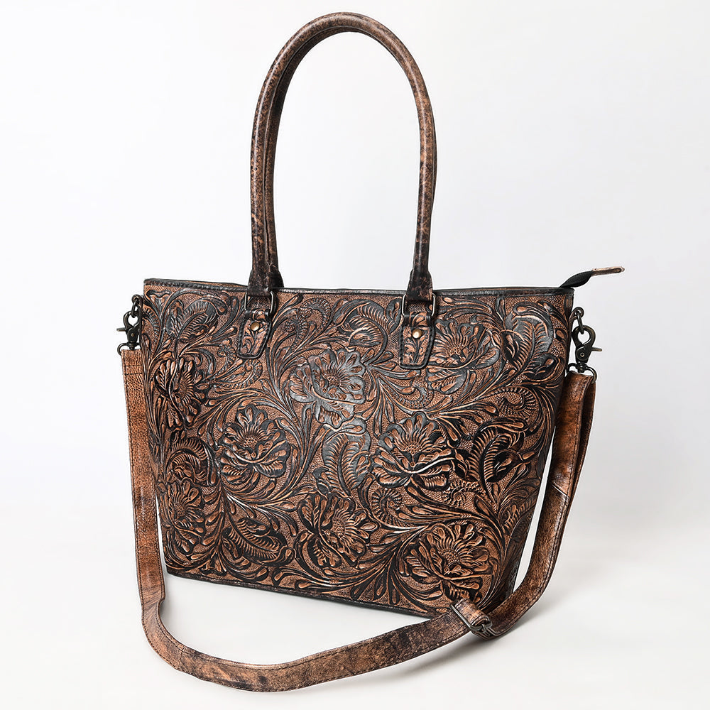 Tote Hand Tooled Genuine Western Leather Women Bag