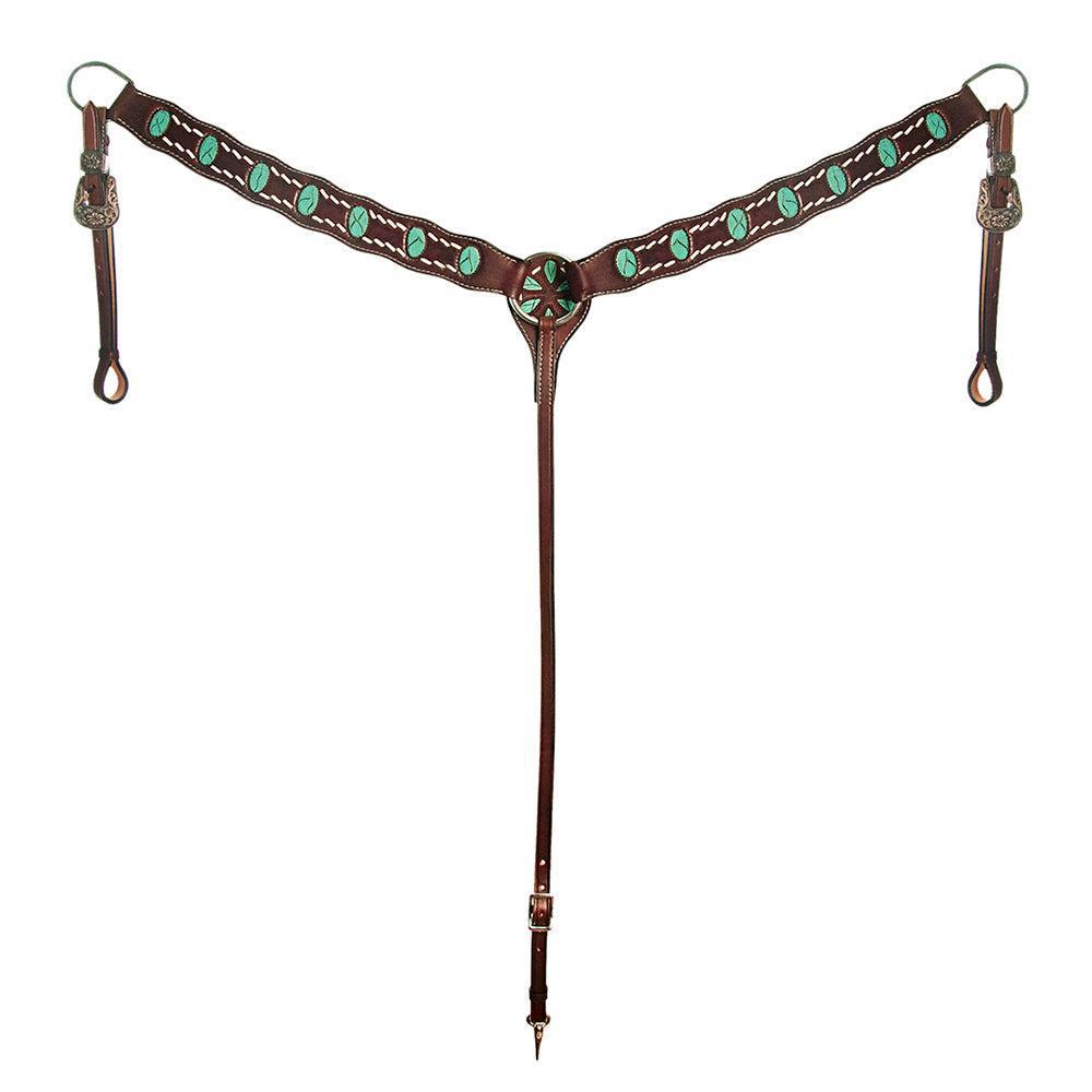 AMERICAN DARLING Western Horse Headstall Breast Collar Set American Leather