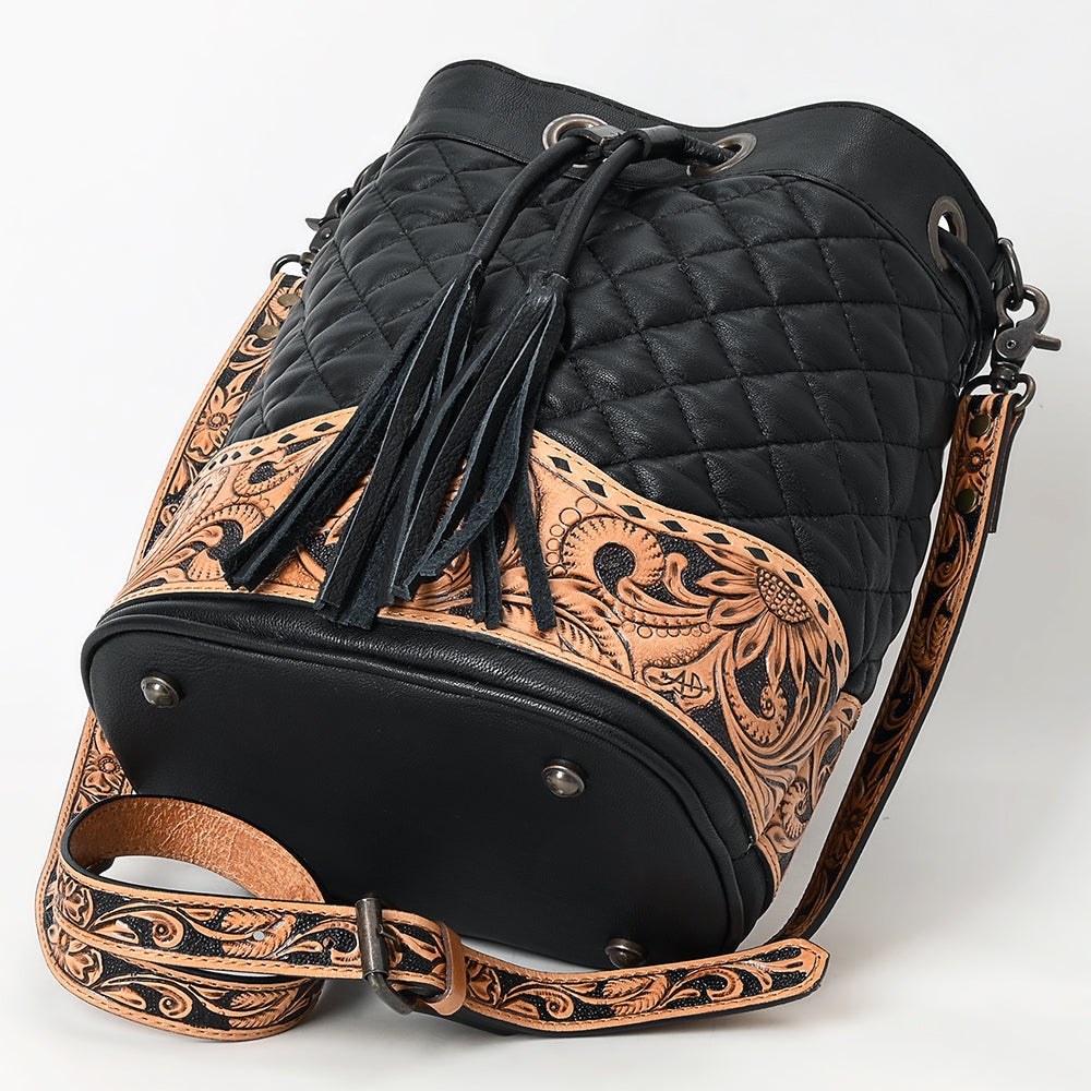 ADBG1670 Bucket Hand Tooled Genuine Leather Women Bag