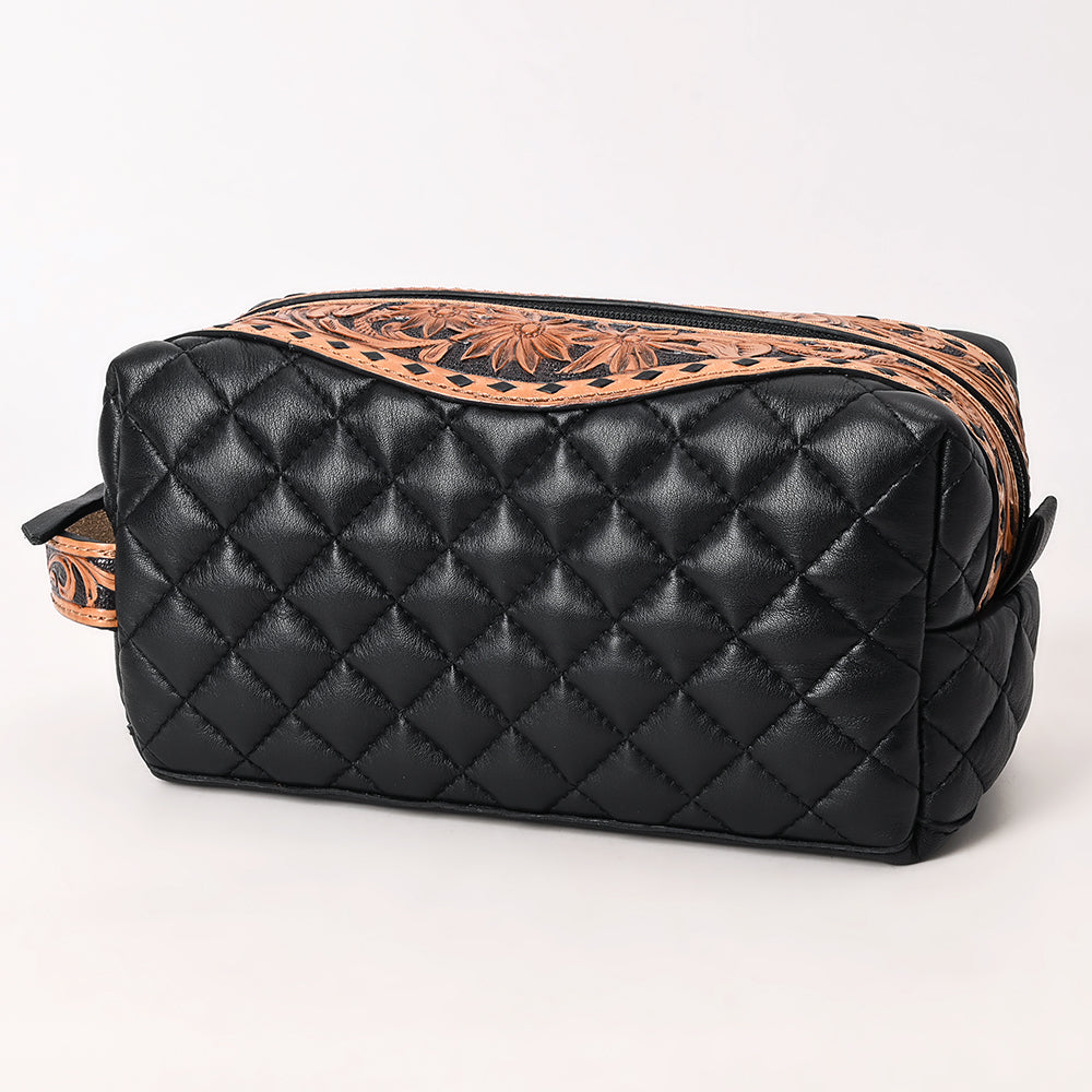 American Darling Toiletry Hand Tooled Genuine Western Leather Women Bag
