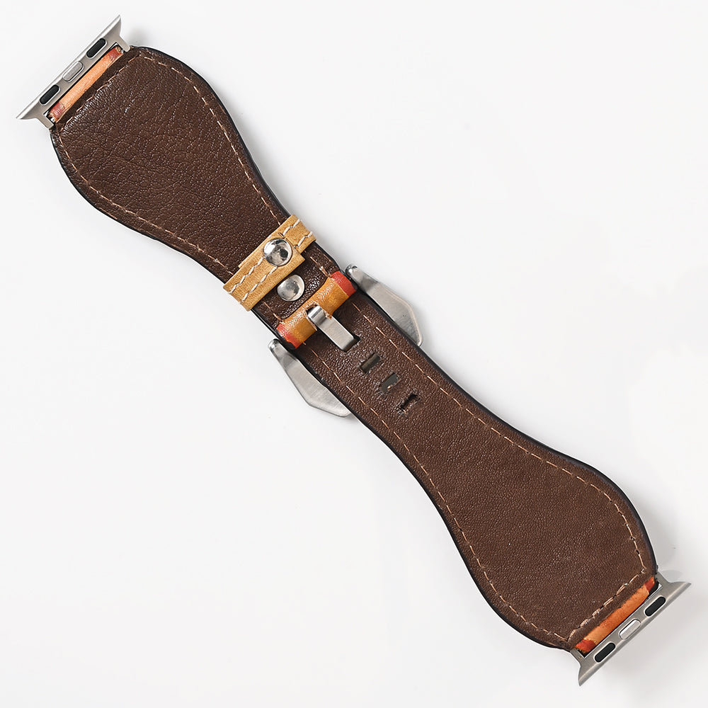 American Darling I watch Strap Genuine Leather With Beautiful Cactus Hand Painted Smart Watch Strap