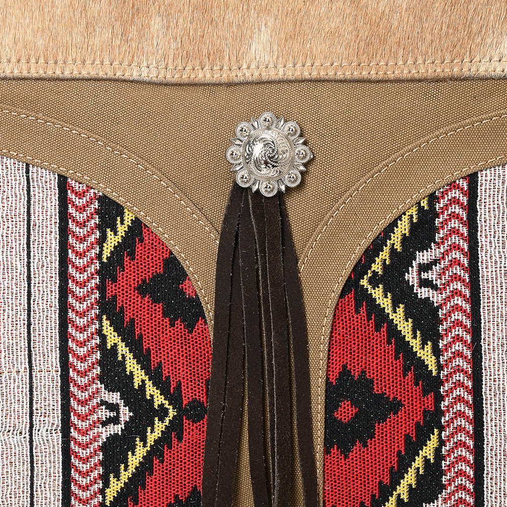 OHLAY Clutch Hair On Upcycled Canvas  Genuine Leather Women Bag Western Handbag Purse