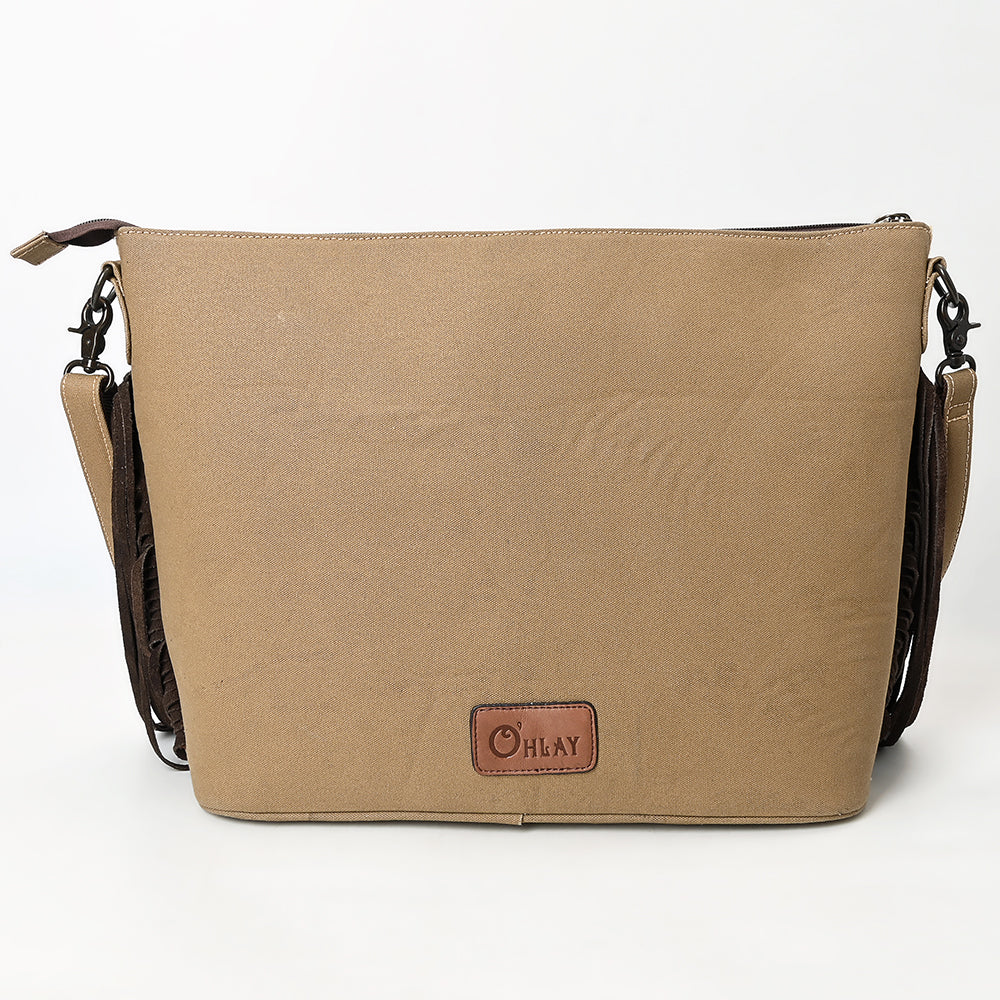 OHLAY Clutch Hair On Upcycled Canvas  Genuine Leather Women Bag Western Handbag Purse