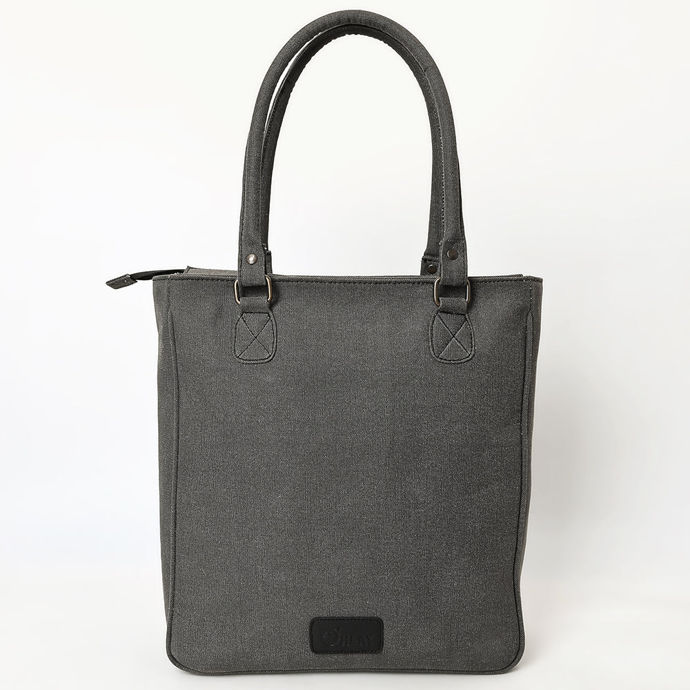 OHLAY Tote Upcycled Canvas Hair On  Genuine Leather Women Bag Western Handbag Purse