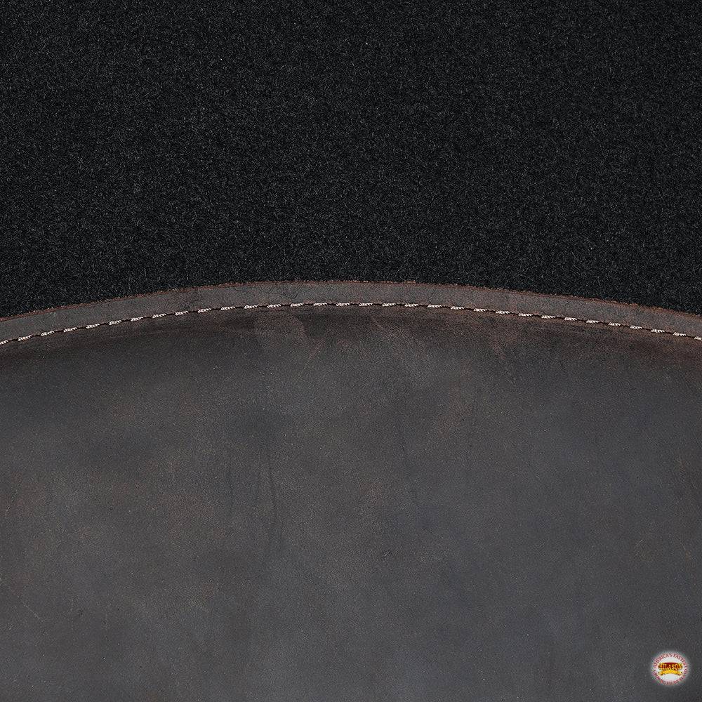 HILASON Western Horse Wool Felt Round Contoured Western Saddle Pad W/ Genuine Leather Black