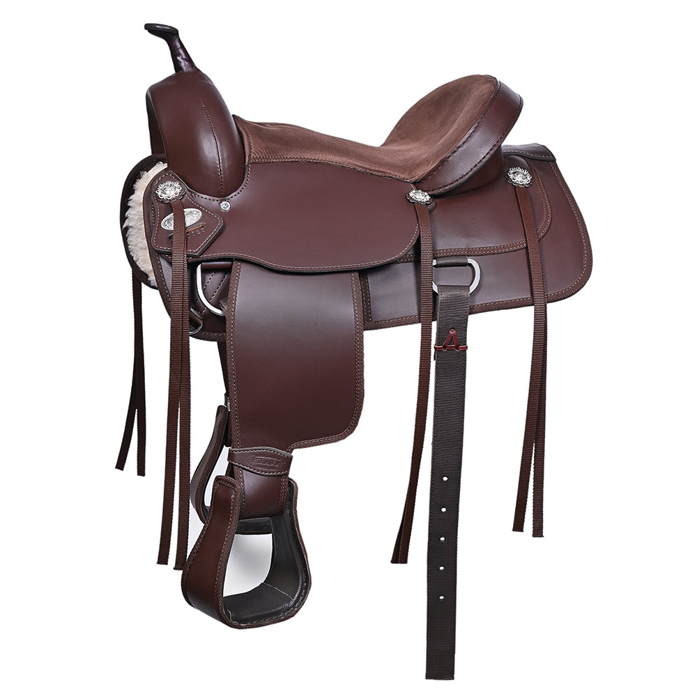 Hilason Western Horse Flex Tree Saddle Cordura Synthetic Trail Pleasure Brown