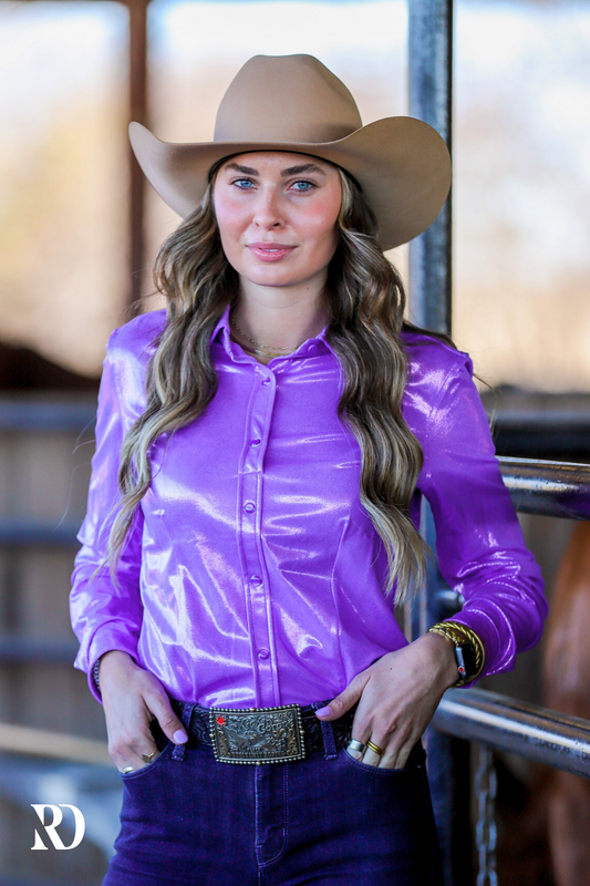 VIOLET SPARKLE PERFORMANCE RODEO SHIRT