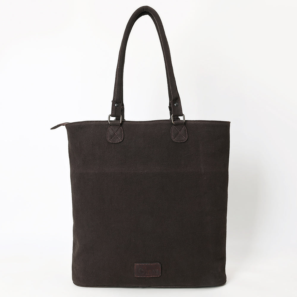OHLAY Tote Hair On Upcycled Canvas  Genuine Leather Women Bag Western Handbag Purse