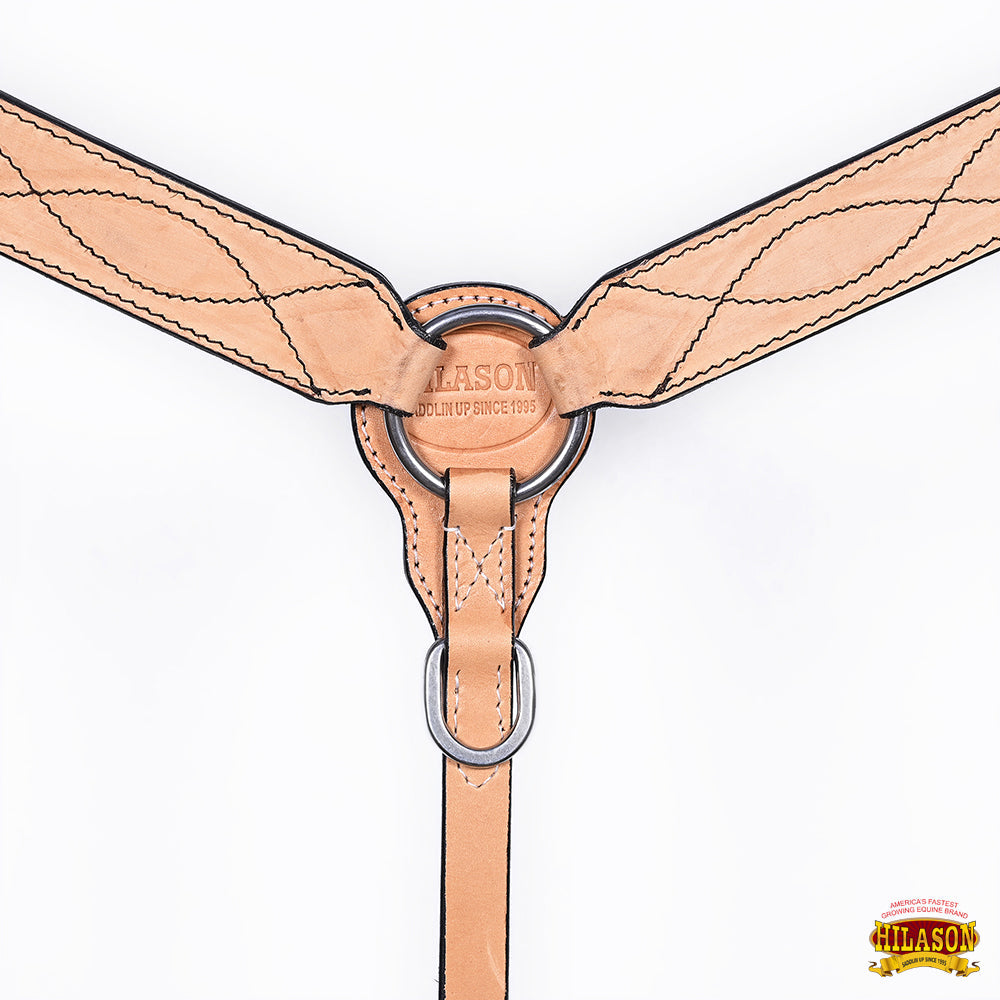 HILASON Western Horse Hand Carved American Leather Breast Collar Headstall