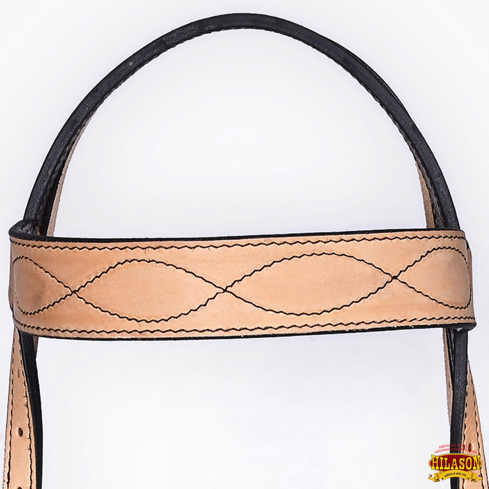 HILASON Western Horse Hand Carved American Leather Breast Collar Headstall