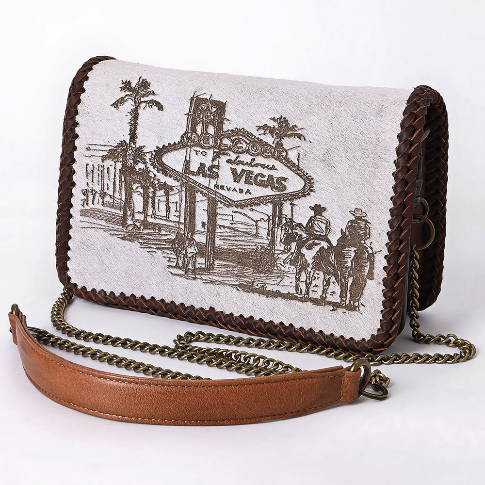 American Darling Clutch Hair-On Genuine Leather Women Bag Western Handbag Purse