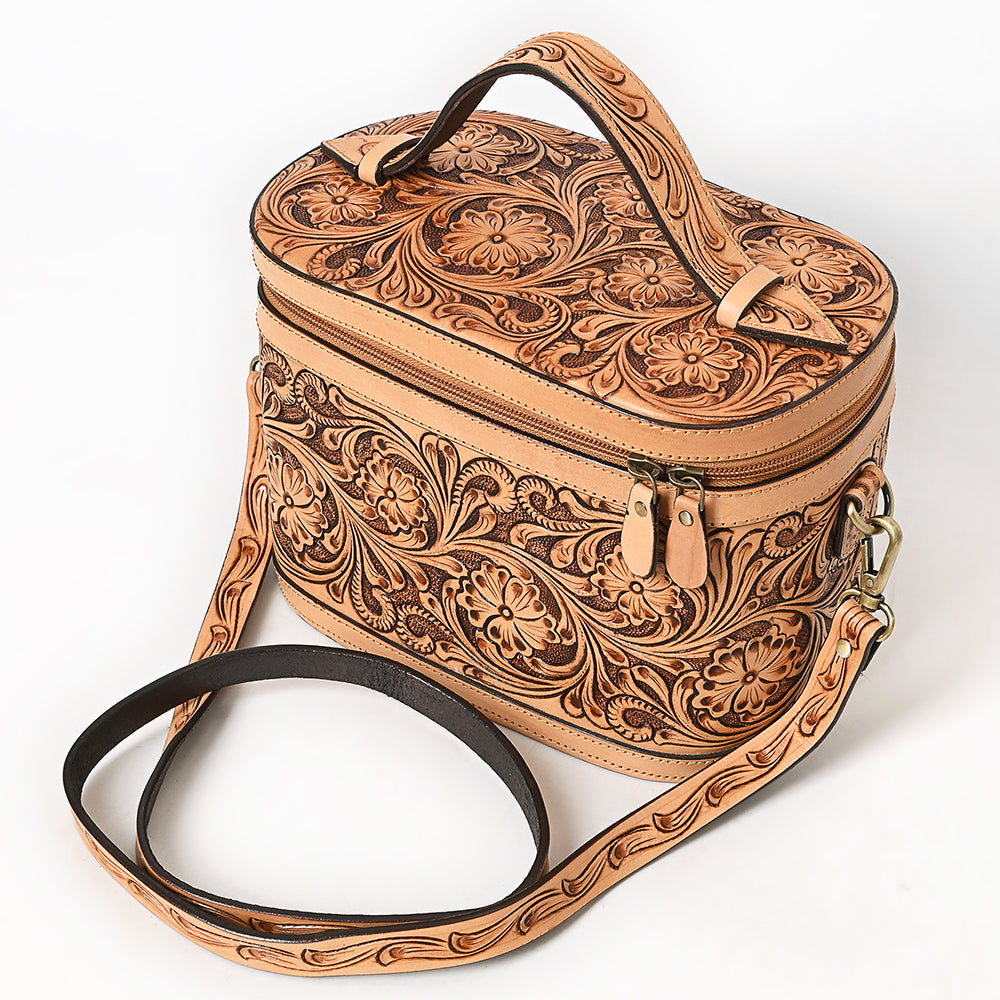 American Darling Jewelry Case Hand Tooled Genuine Leather Women Bag Western Handbag Purse