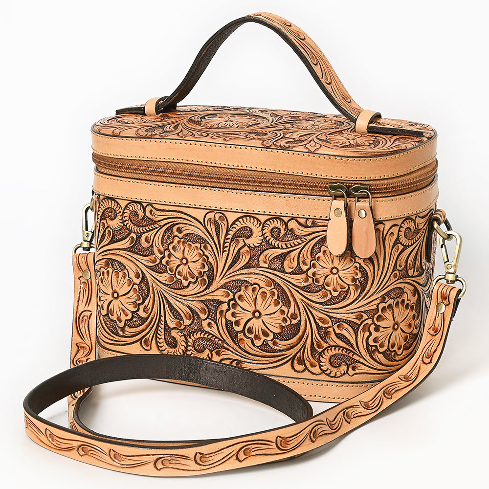 American Darling Jewelry Case Hand Tooled Genuine Leather Women Bag Western Handbag Purse