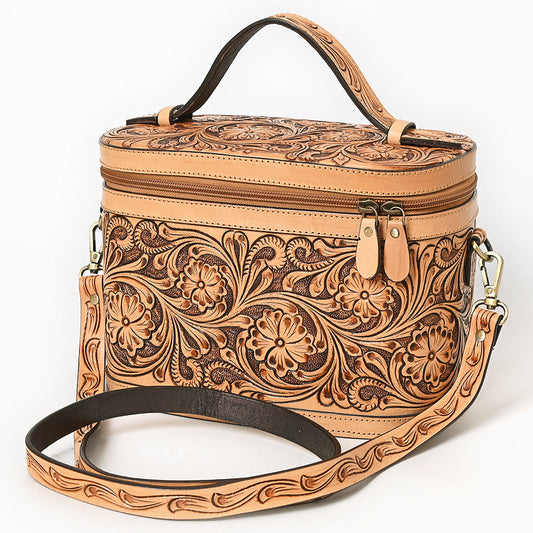 American Darling Jewelry Case Hand Tooled Genuine Leather Women Bag Western Handbag Purse