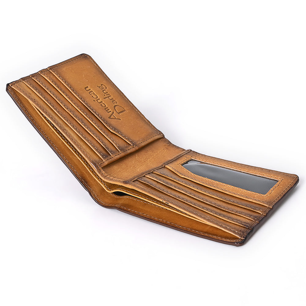 American Darling Wallet Genuine Leather Bifold Wallet For Men & Women Unisex Purse |