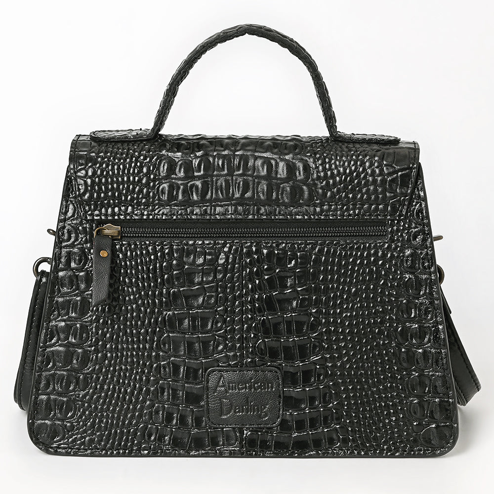 American Darling Briefcase Crocodile Embossed Genuine Leather Women Bag Western Handbag Purse