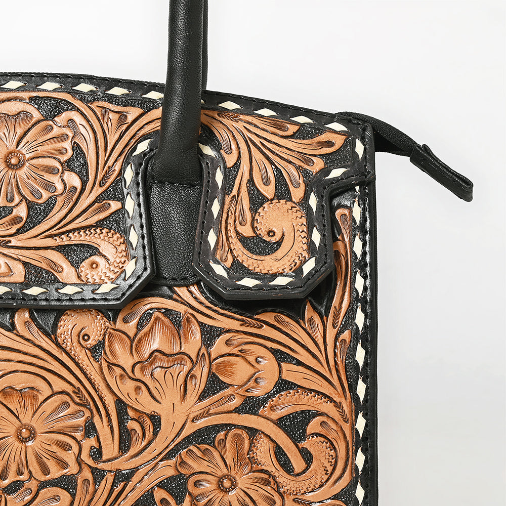 Hand Tooled Genuine Leather Tote Bag For Women Western Style