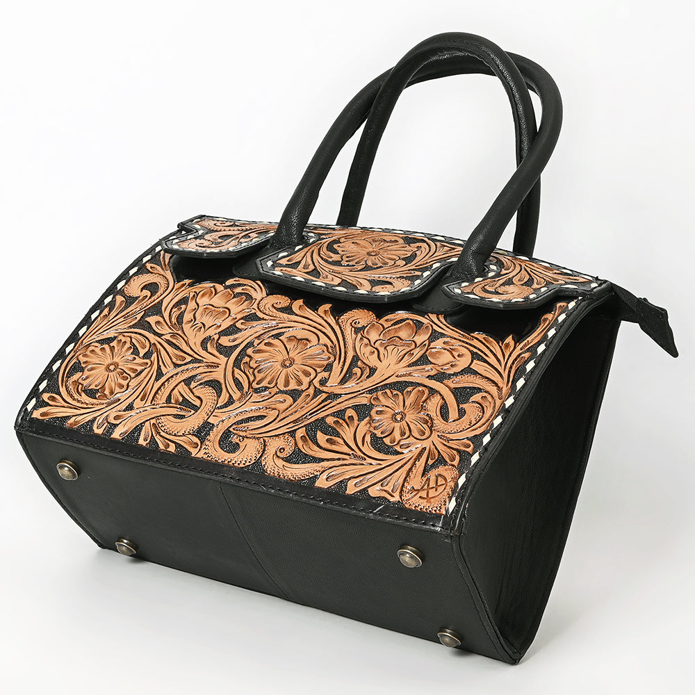 Hand Tooled Genuine Leather Tote Bag For Women Western Style