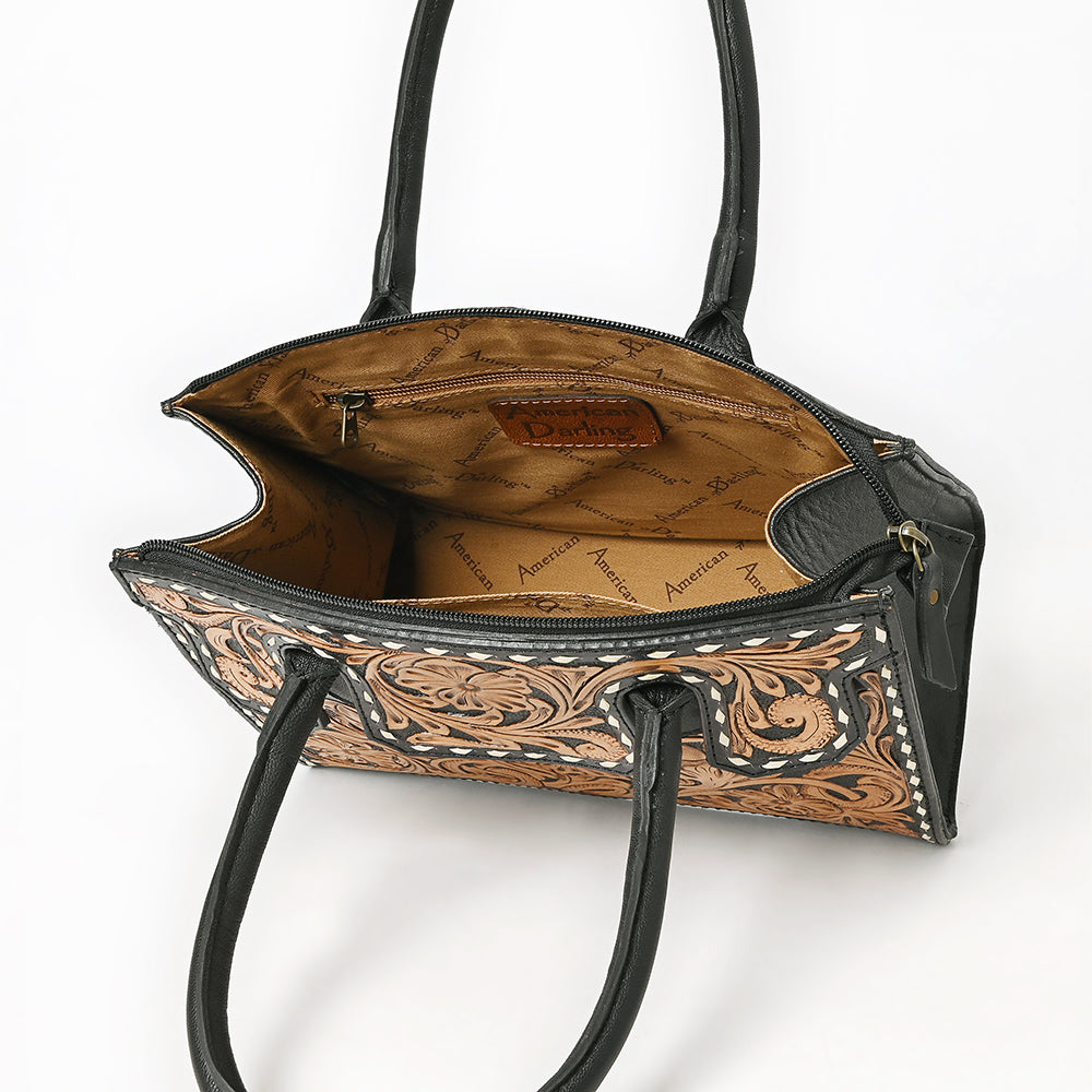 Hand Tooled Genuine Leather Tote Bag For Women Western Style