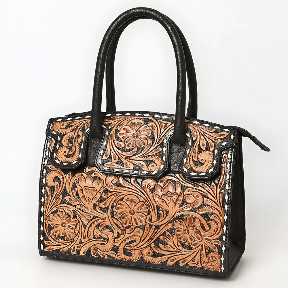 Hand Tooled Genuine Leather Tote Bag For Women Western Style