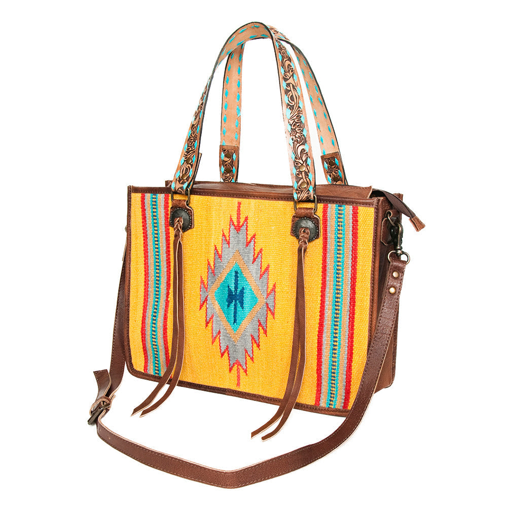 American Darling ADBG1033A Tote Saddle Blanket Genuine Leather women bag western handbag purse