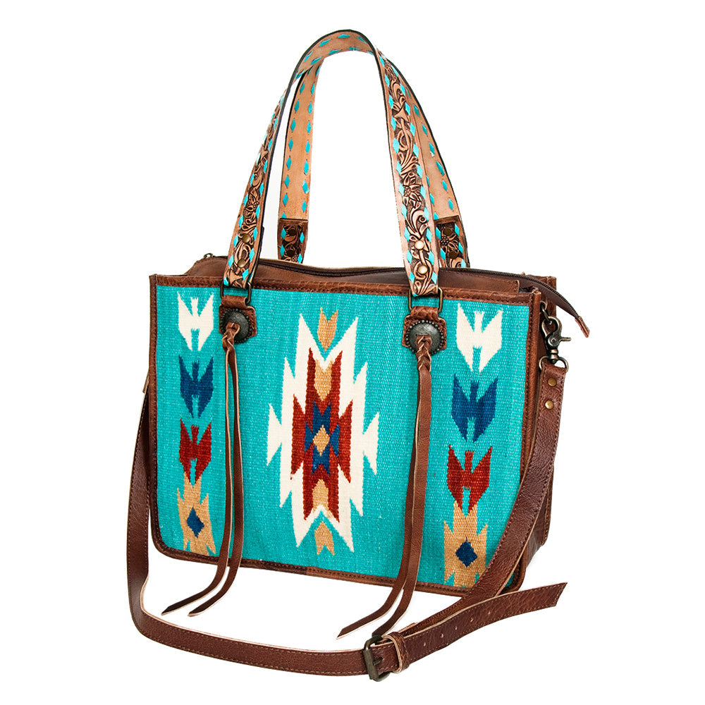 American Darling ADBG1033A Tote Saddle Blanket Genuine Leather women bag western handbag purse
