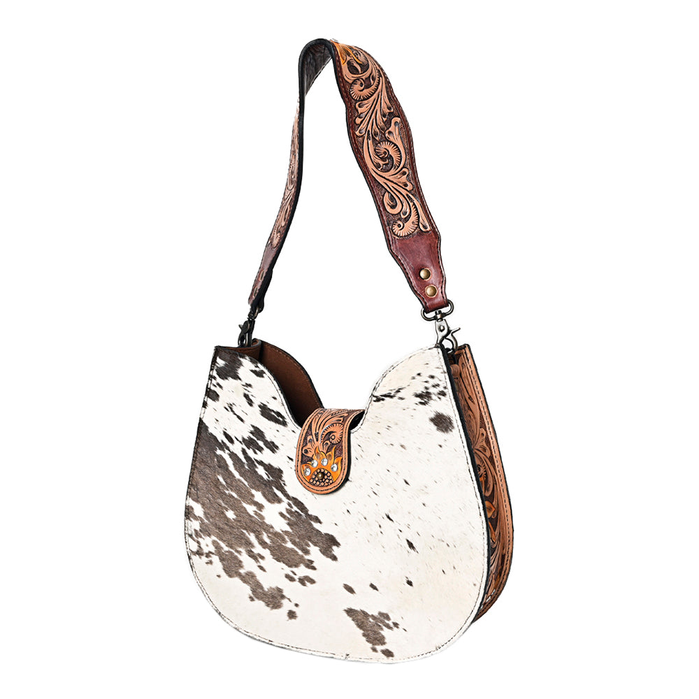 American Darling Hobo Hand Tooled Hair-On Genuine Leather women bag western handbag purse