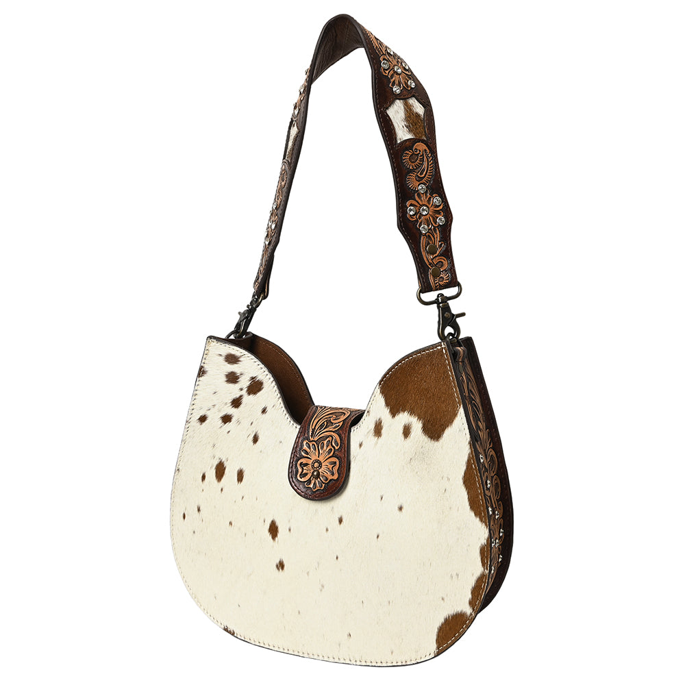 American Darling Hobo Hand Tooled Hair-On Genuine Leather women bag western handbag purse