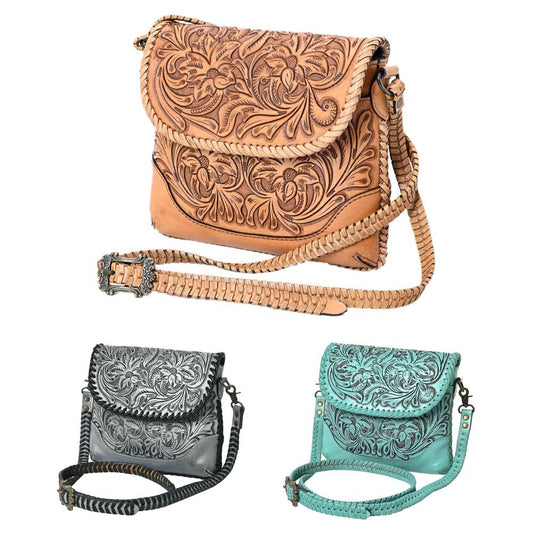 American Darling Small Crossbody Hand Tooled Genuine Leather women bag western handbag purse