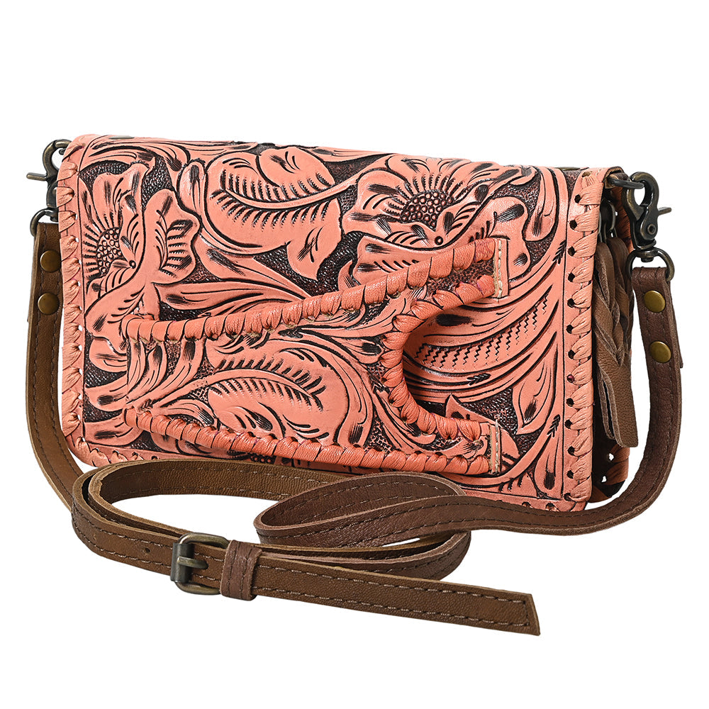American Darling Clutch Hand Tooled Genuine Leather Women Bag Western Handbag Purse