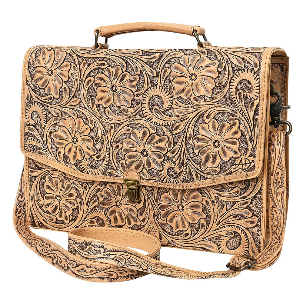 American Darling BRIEFCASE Hand Tooled Genuine Leather women bag western handbag purse