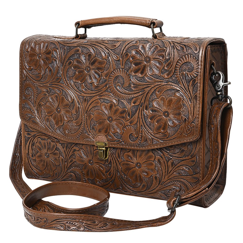 American Darling BRIEFCASE Hand Tooled Genuine Leather women bag western handbag purse