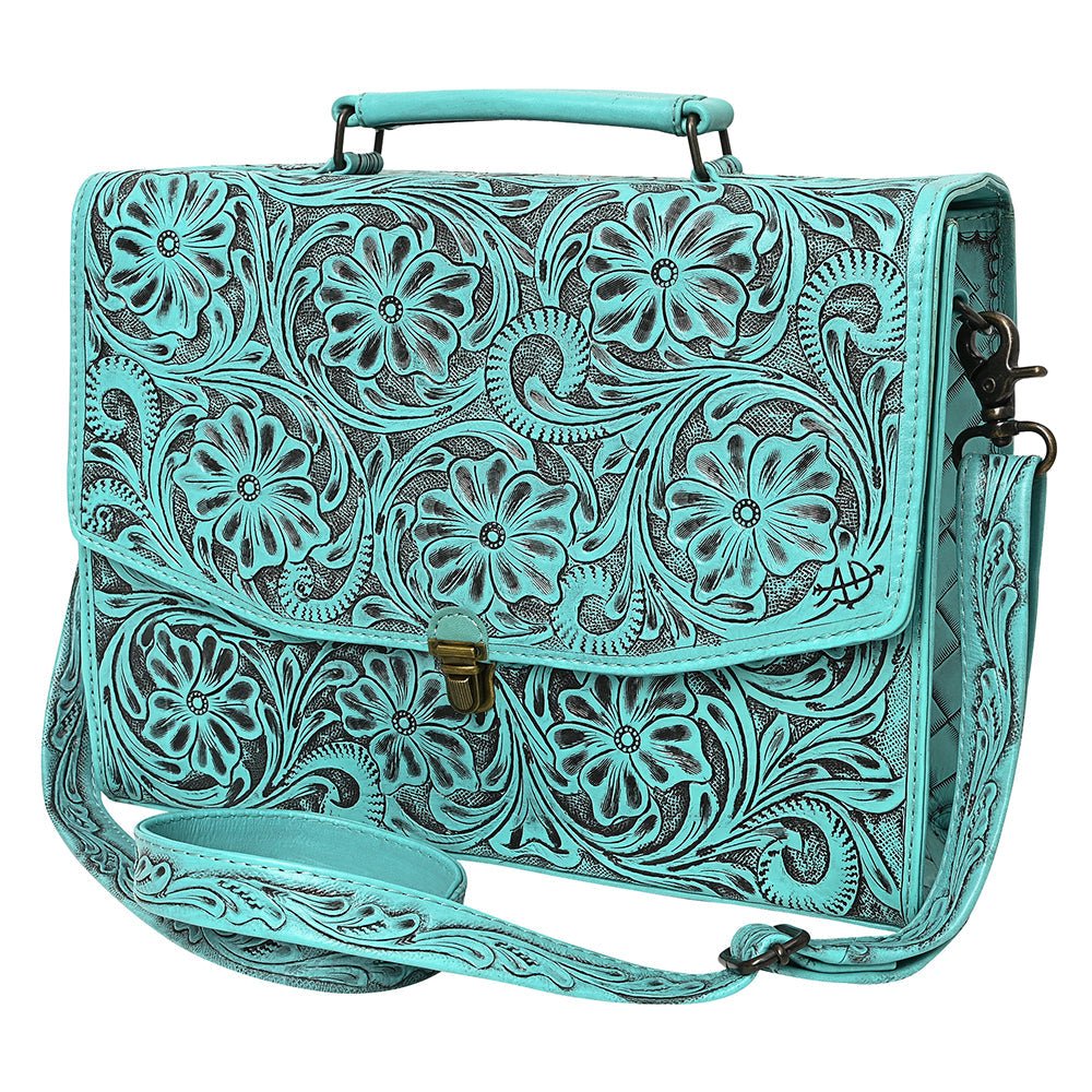 American Darling BRIEFCASE Hand Tooled Genuine Leather women bag western handbag purse