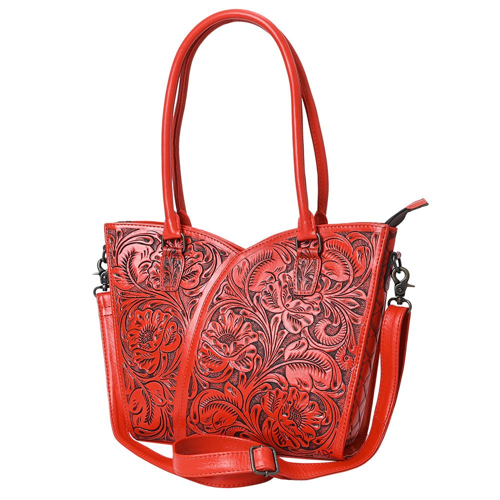 Tote Hand Tooled Genuine Leather women bag western handbag purse