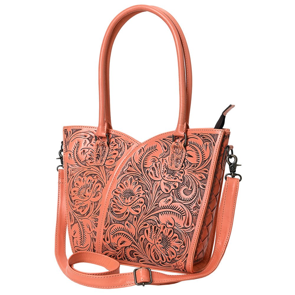Tote Hand Tooled Genuine Leather women bag western handbag purse