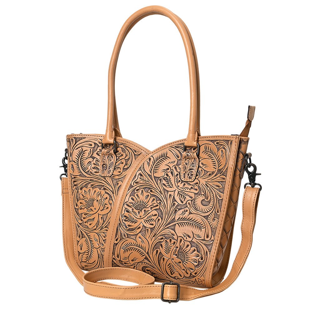 Tote Hand Tooled Genuine Leather women bag western handbag purse