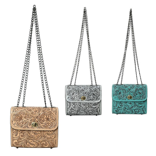 American Darling Small Crossbody Beautifully Hand Tooled  Genuine Leather women bag western handbag purse